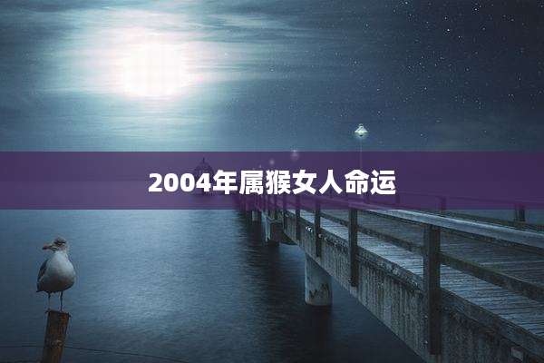 2004年属猴女人命运