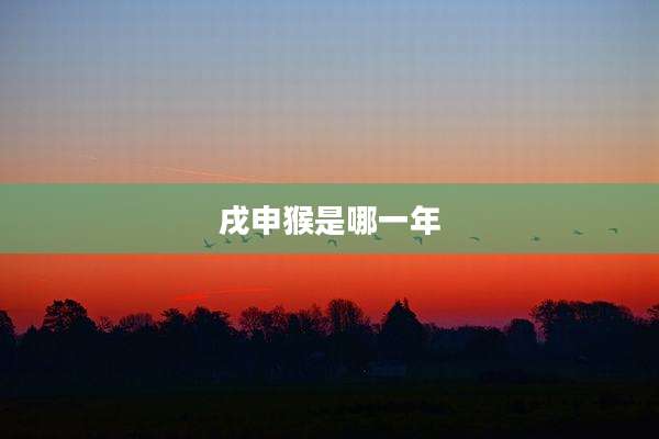 戌申猴是哪一年