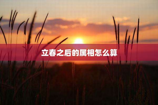 立春之后的属相怎么算
