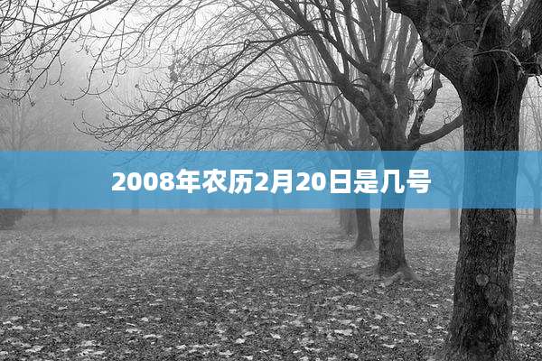 2008年农历2月20日是几号
