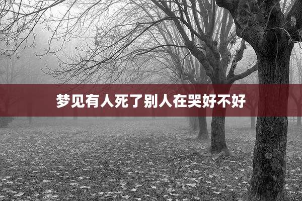 梦见有人死了别人在哭好不好