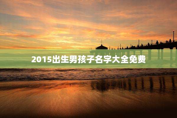 2015出生男孩子名字大全免费