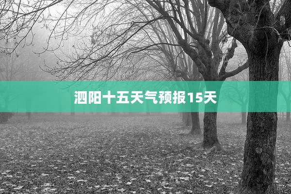 泗阳十五天气预报15天