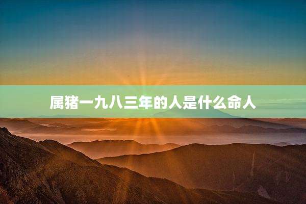 属猪一九八三年的人是什么命人