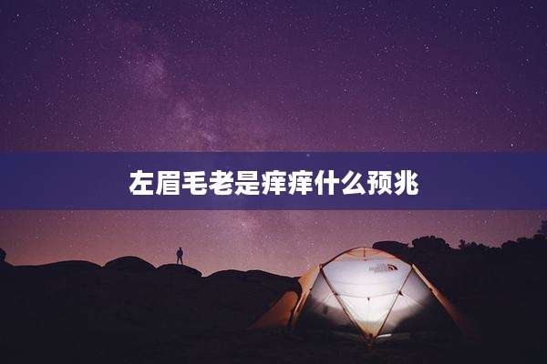 左眉毛老是痒痒什么预兆