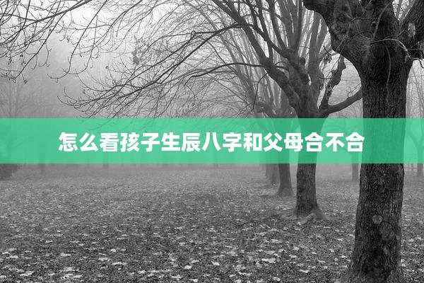 怎么看孩子生辰八字和父母合不合