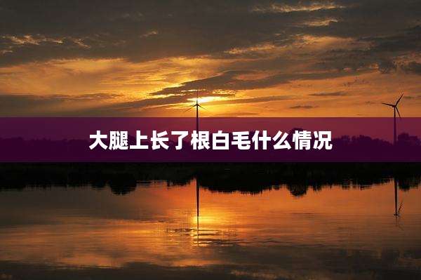 大腿上长了根白毛什么情况