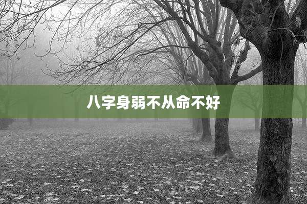 八字身弱不从命不好
