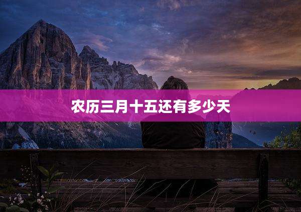 农历三月十五还有多少天