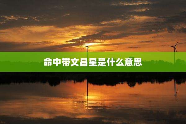 命中带文昌星是什么意思