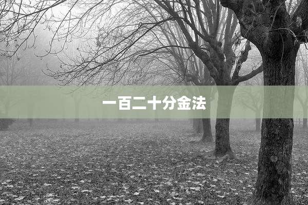 一百二十分金法