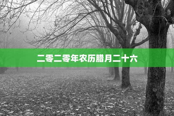 二零二零年农历腊月二十六