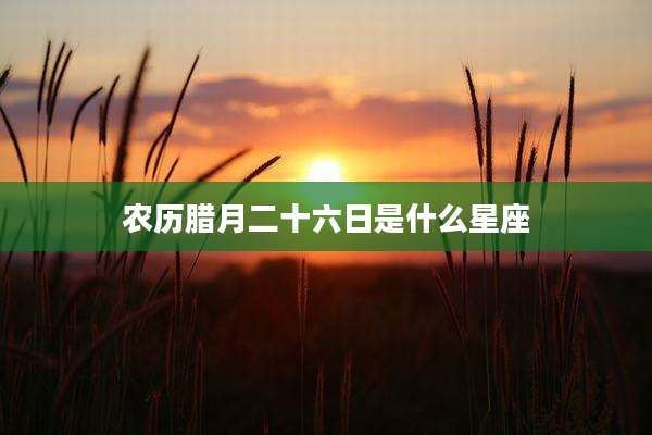 农历腊月二十六日是什么星座