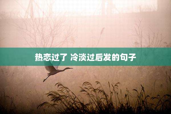 热恋过了 冷淡过后发的句子