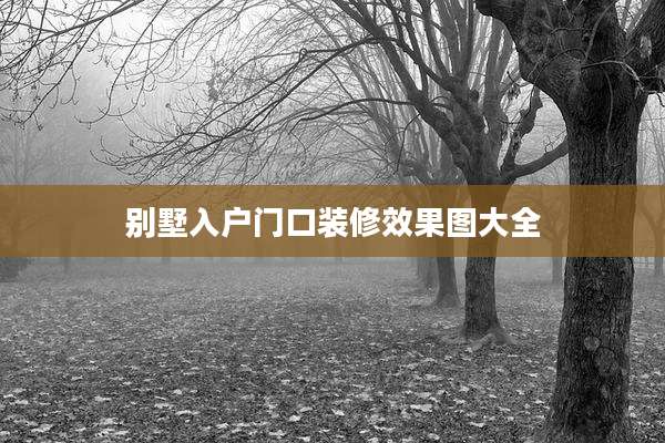 别墅入户门口装修效果图大全