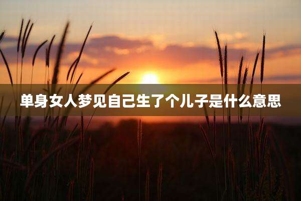单身女人梦见自己生了个儿子是什么意思