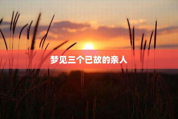 梦见三个已故的亲人