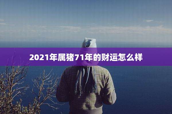 2021年属猪71年的财运怎么样
