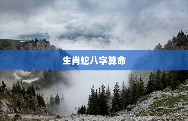 生肖蛇八字算命