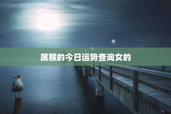 属猴的今日运势查询女的