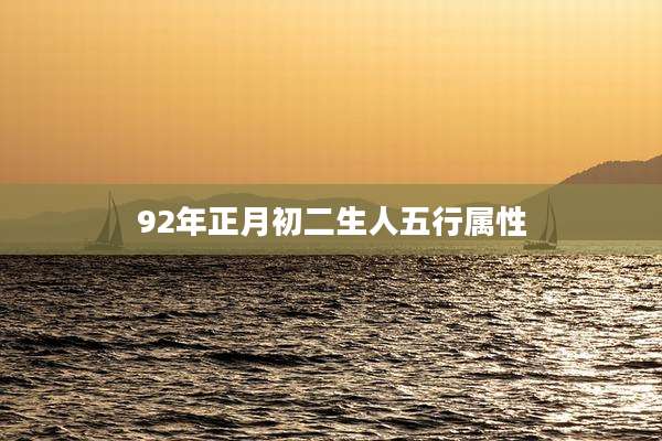 92年正月初二生人五行属性