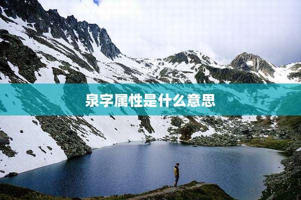 泉字属性是什么意思