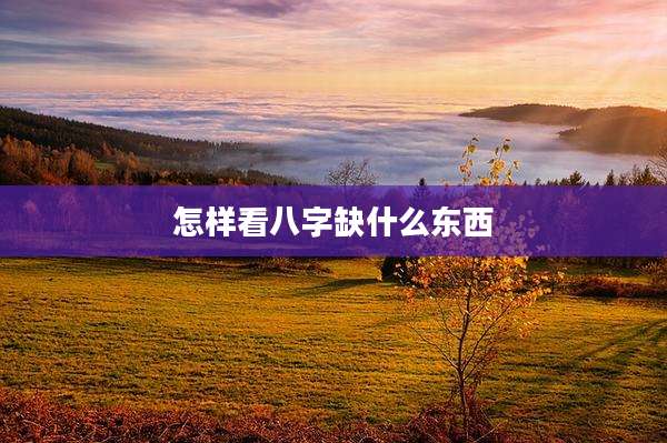 怎样看八字缺什么东西