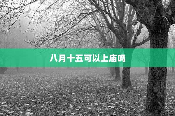 八月十五可以上庙吗
