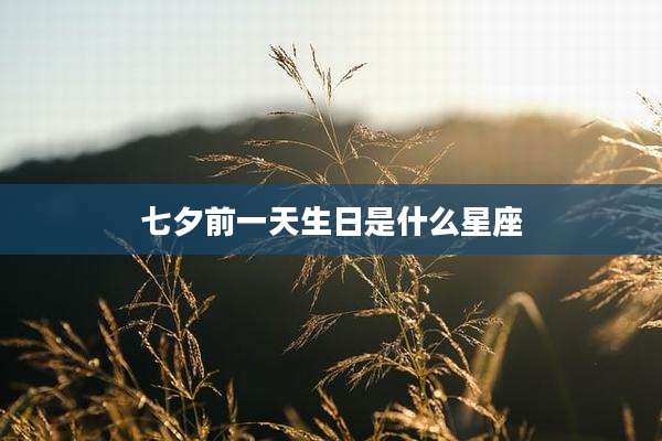 七夕前一天生日是什么星座