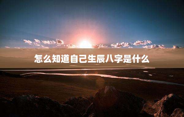 怎么知道自己生辰八字是什么