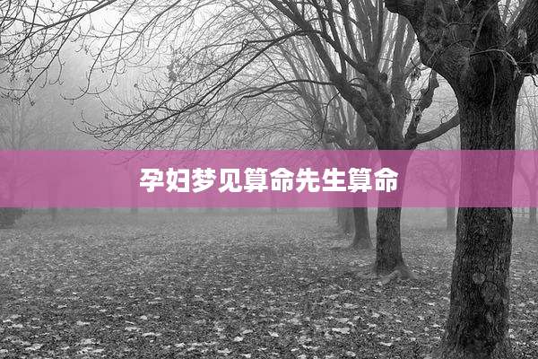 孕妇梦见算命先生算命