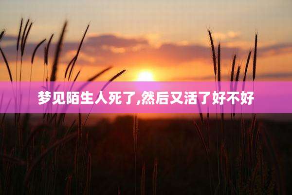 梦见陌生人死了,然后又活了好不好