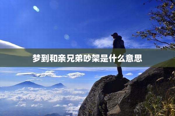 梦到和亲兄弟吵架是什么意思
