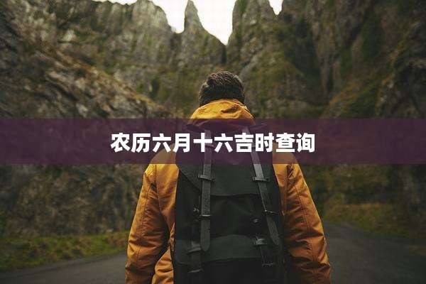 农历六月十六吉时查询