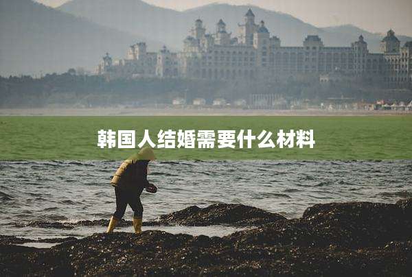 韩国人结婚需要什么材料