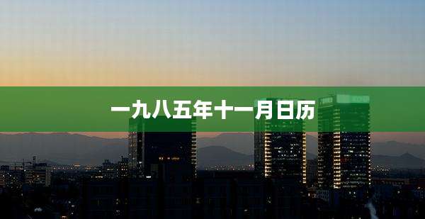 一九八五年十一月日历