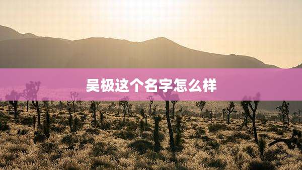 吴极这个名字怎么样