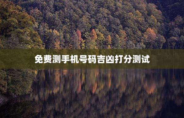 免费测手机号码吉凶打分测试
