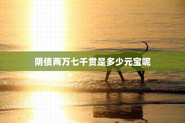 阴债两万七千贯是多少元宝呢