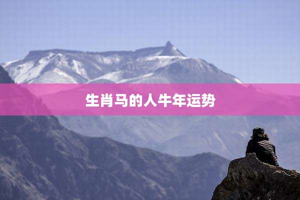 生肖马的人牛年运势