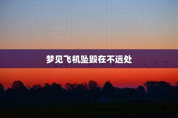 梦见飞机坠毁在不远处
