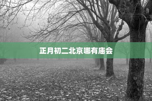 正月初二北京哪有庙会