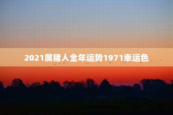 2021属猪人全年运势1971幸运色