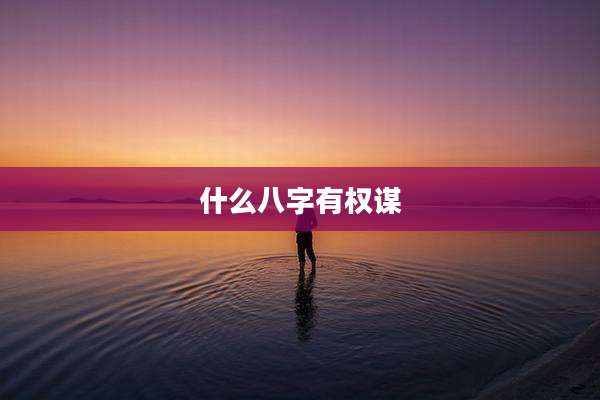 什么八字有权谋