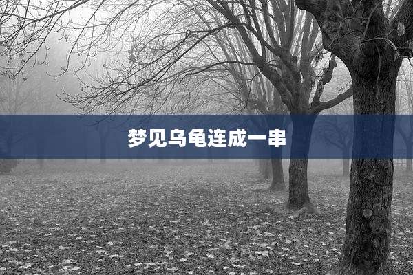 梦见乌龟连成一串