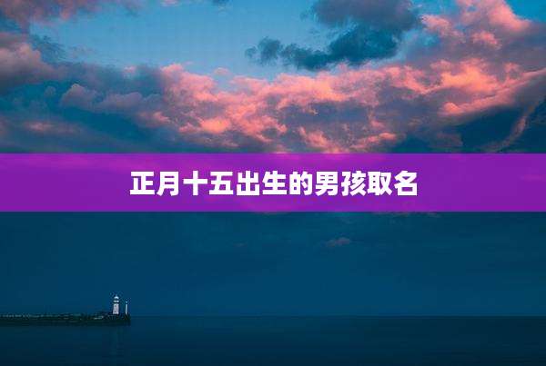 正月十五出生的男孩取名