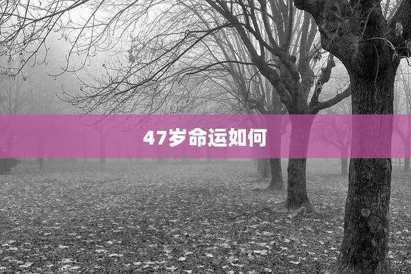 47岁命运如何