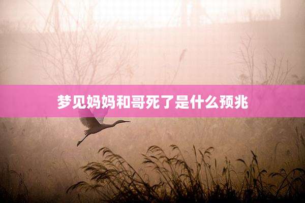 梦见妈妈和哥死了是什么预兆