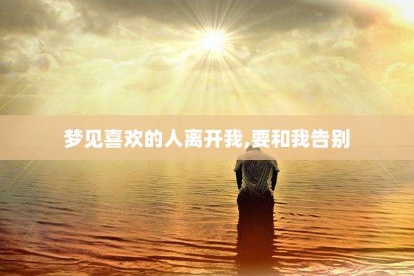 梦见喜欢的人离开我,要和我告别