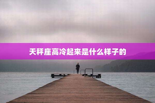 天秤座高冷起来是什么样子的